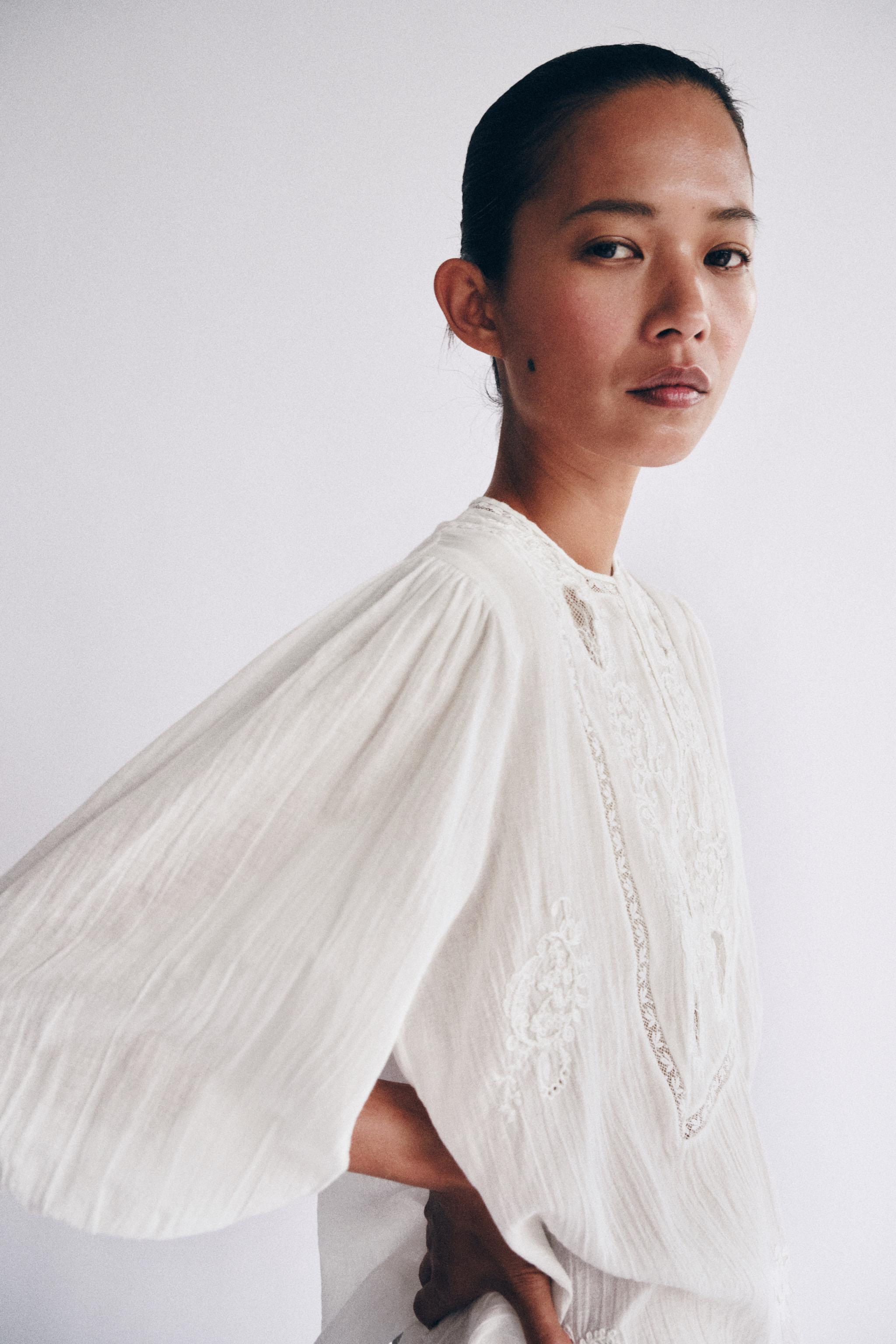 EMBROIDERED LACE SHIRT ZW COLLECTION | Zara US