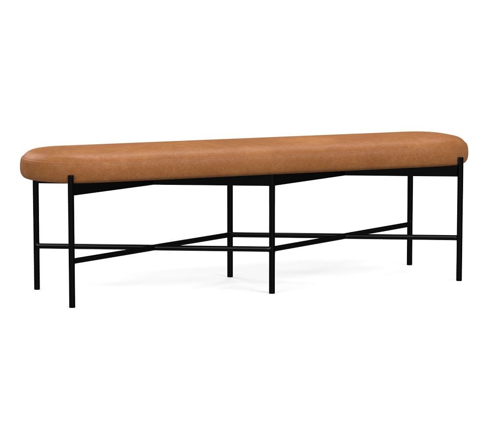 Maison Leather Backless Bench | Pottery Barn (US)