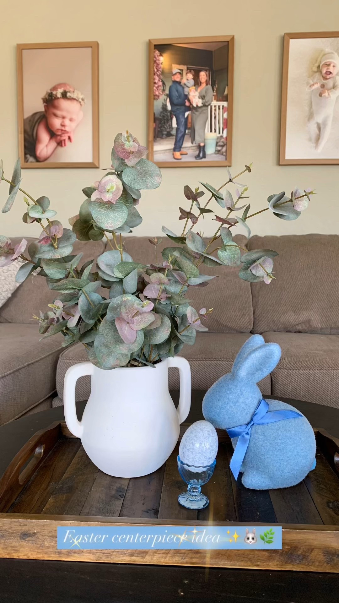 Easter centerpiece idea 🌿🐇✨💙 #easterdecor #eastertabledecor #springcenterpiece

#LTKSpringSale 

#LTKHome #LTKWatchNow