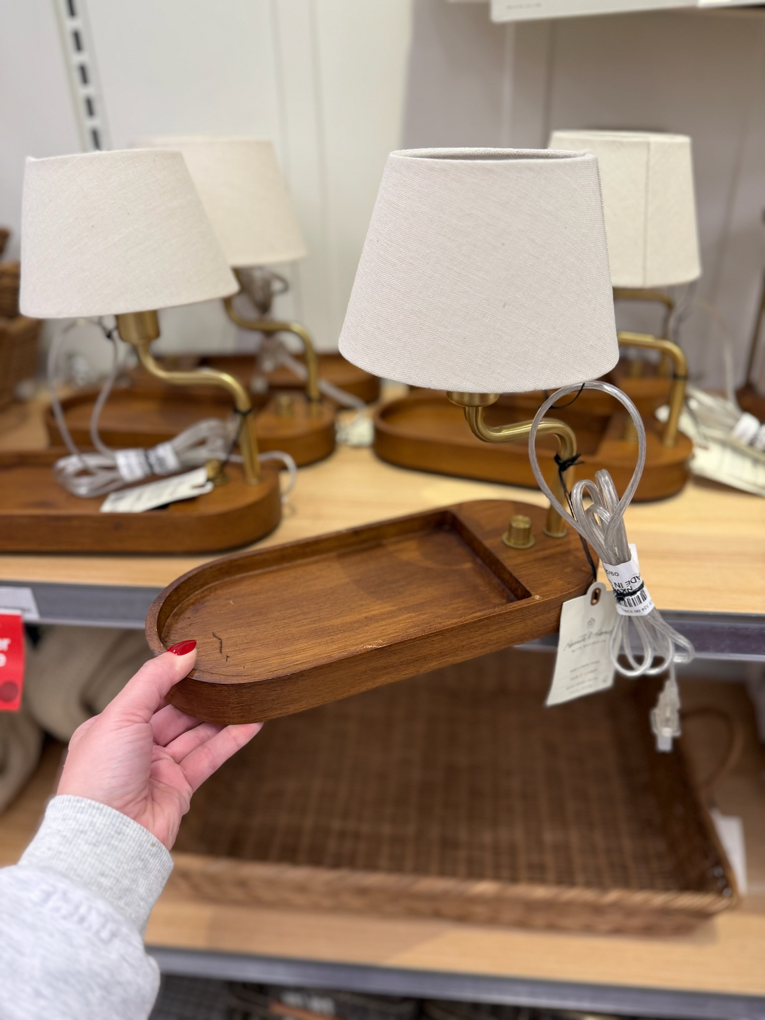 This swivel accent table lamp from Hearth & Hand with Magnolia is such a genius design for a nightstand or side table. I love the mid-tone wood tray base—it is the perfect spot to keep your phone or jewelry organized while you relax. The swivel feature makes it so easy to adjust the light exactly where you need it, and the neutral aesthetic fits perfectly with any decor. It is such a functional and stylish piece for a bedroom refresh. 

accolade crew neck pullover, chocolate brown outfit, date night outfits, dark wash denim, silver hardware, analog hobbies, valentines outfit women, knits and shawls, valentines day outfit women, vacation outfits beach, hearth and hand, table lamp, swivel lamp, wood tray, home decor, target home, aesthetic lighting, nightstand decor, bedroom refresh, target finds 

 #LTKValentine #LTKdayinmylife #LTKHome