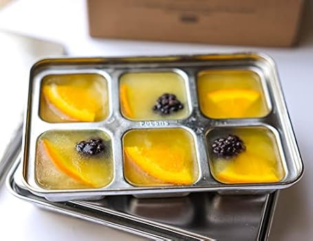 ecozoi Stainless Steel Ice Cube Trays, 2 Pack with 12 Ice Cube Slots - Easy Release, Plastic-Free... | Amazon (US)