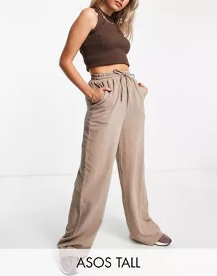 ASOS DESIGN Tall natural dye straight leg jogger in mushroom | ASOS (Global)