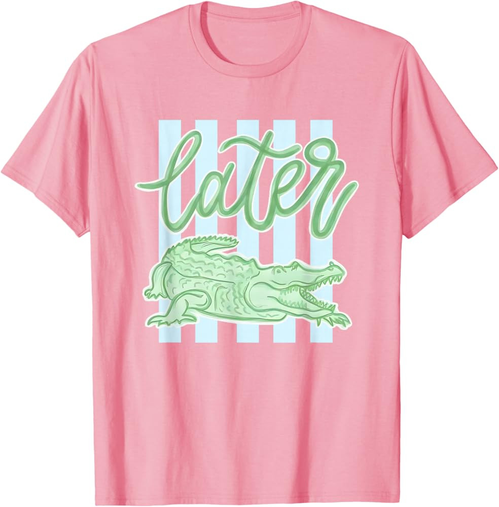 Striped Later Gator Last Day of School Teacher Students T-Shirt | Amazon (US)