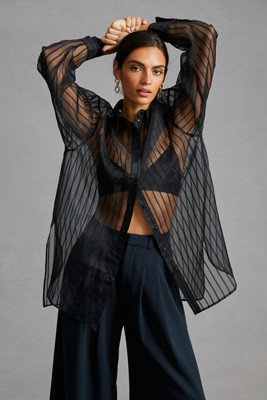 Daniel Rainn Sheer Striped Blouse | Anthropologie (US)