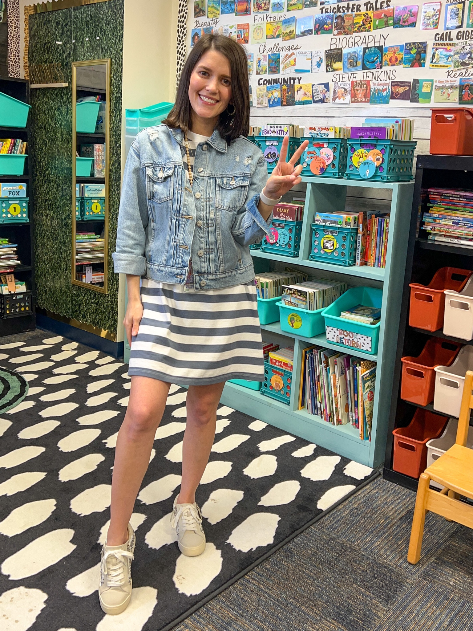 Back to school teacher style! 
Old Navy striped dress

#LTKBacktoSchool