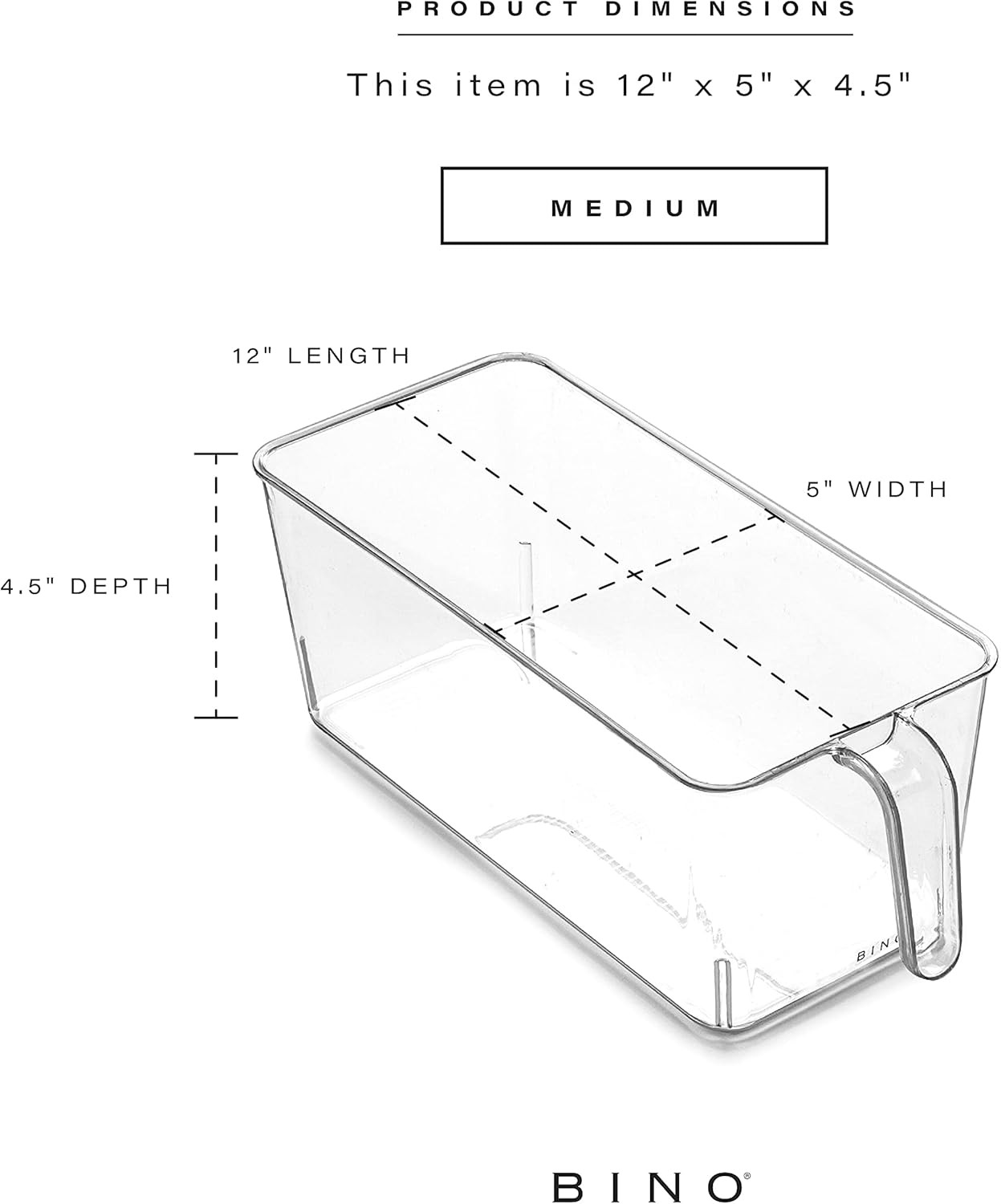 BINO l Plastic Storage Bins l THE HOLDER COLLECTION l 4-Pack, Medium Multi-Use Clear Containers f... | Amazon (US)