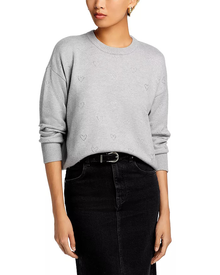 Rhinestone Heart Crewneck Sweater - 100% Exclusive | Bloomingdale's (US)