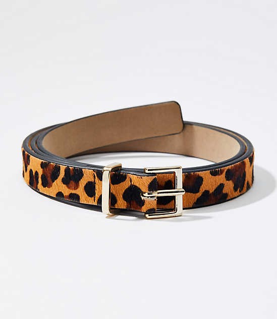 Leopard Print Hair Calf Refined Belt | LOFT