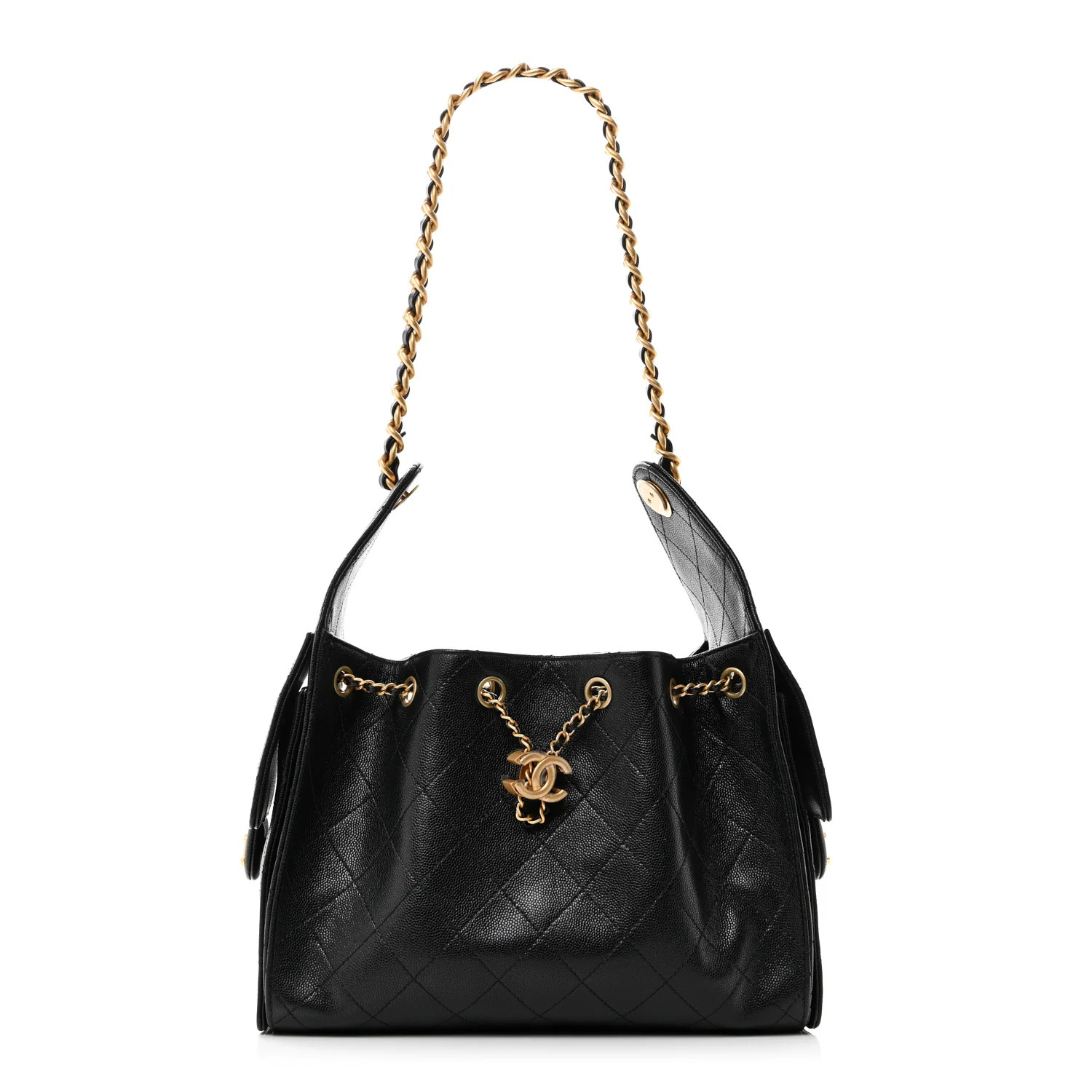 Caviar Quilted Small Chanel 25 Handbag Black | FASHIONPHILE (US)