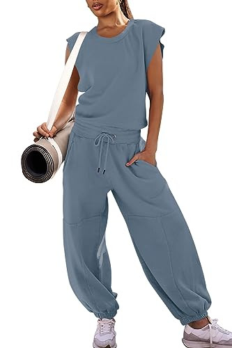 LAMISSCHE Womens Oversized Wide Leg Jumpsuit with Pockets Elastic Waist Workout Onesie Romper Ope... | Amazon (US)