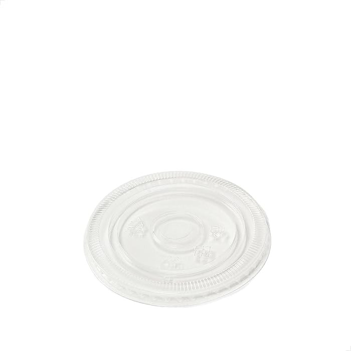 TOSSWARE NATURAL Flat Lid With Straw Slot Set of 50 - Plant Based 96mm Lids for Cold Cups - Plast... | Amazon (US)