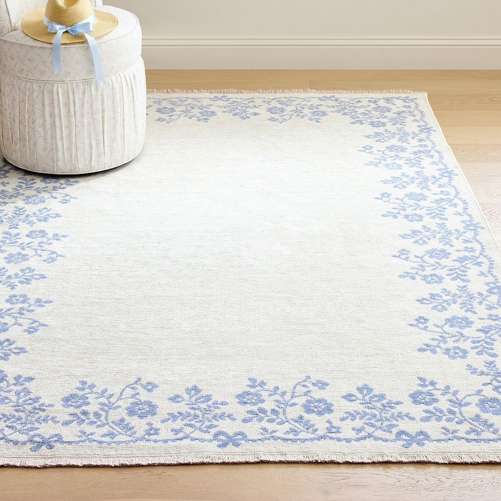 LoveShackFancy Floral Border Washable Rug | Pottery Barn Teen