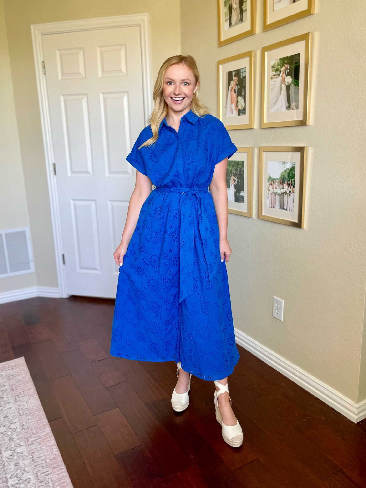 Wearing an XS, runs a little big! | blue dress, eyelet dress, sundress, vacation dress, graduation dress, Mother’s Day dress 

#LTKSeasonal #LTKstyletip