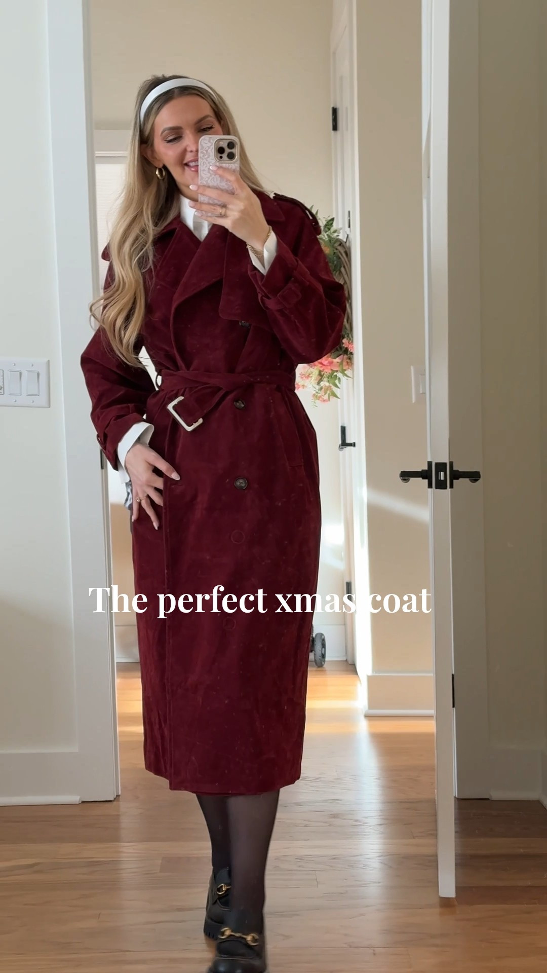 Long red trench from Commense! 

It looks suede
I’m wearing size SMALL so that I can fit sweaters underneath

Very festive and a great pop of winter color  

#LTKSeasonal #LTKootd #LTKHoliday