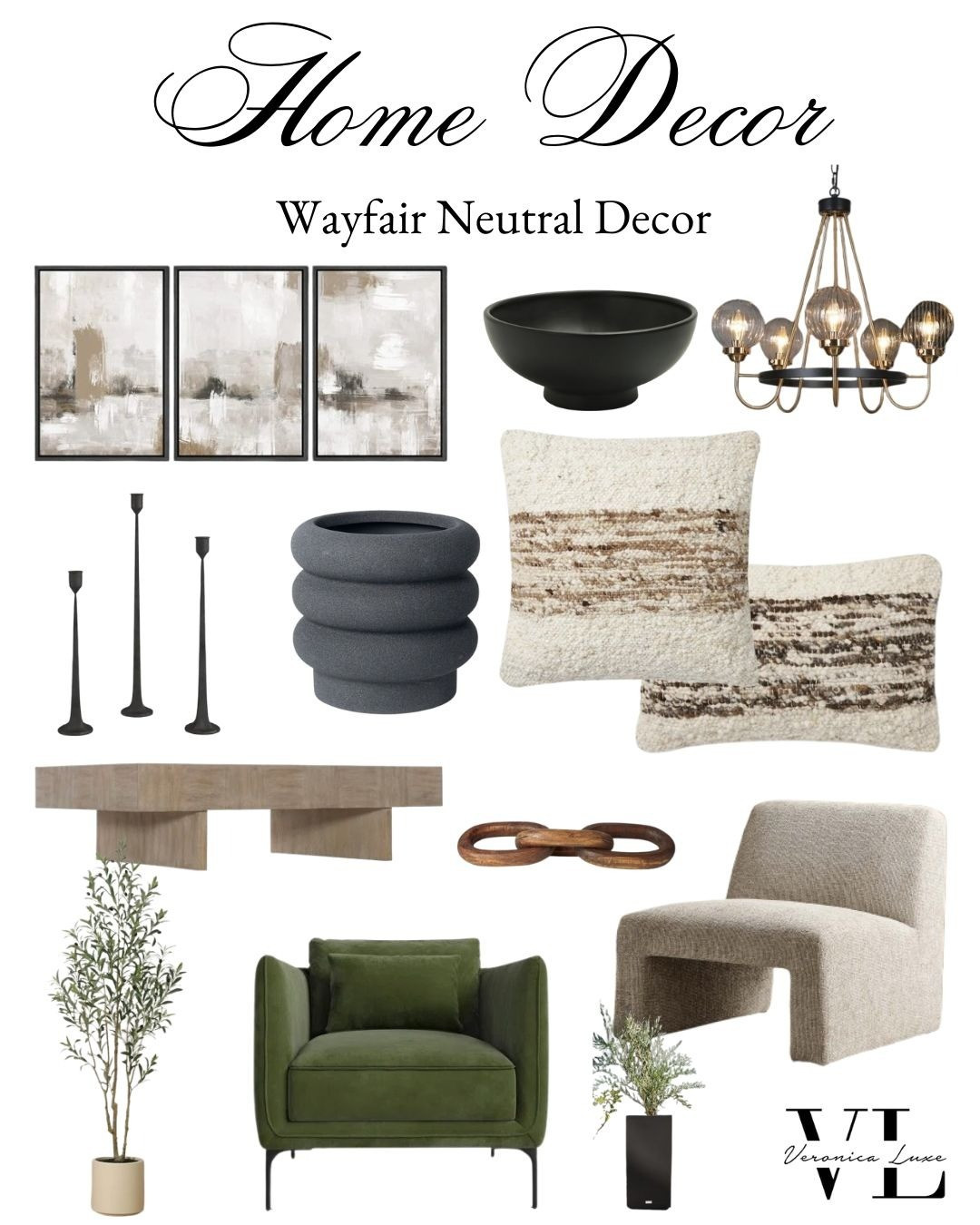 Elevate your home with these chic Wayfair finds!  This neutral mood board is perfect for creating a stylish, serene space.#Wayfairfinds #HomeDecor #NeutralAesthetic #MoodBoard #InteriorDesign

#LTKBeauty #LTKStyleTip #LTKHome