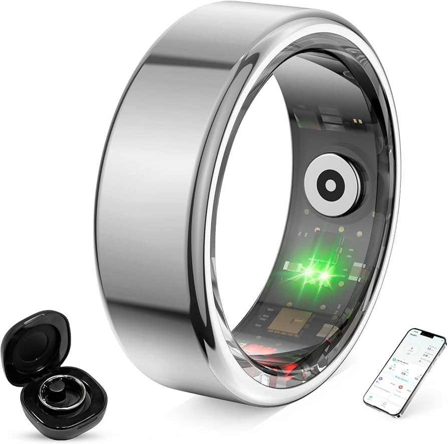 Koepovk Smart Ring for Women & Men- Health Fitness Tracker with HRV/Sleep Monitoring/Step Counter... | Amazon (US)