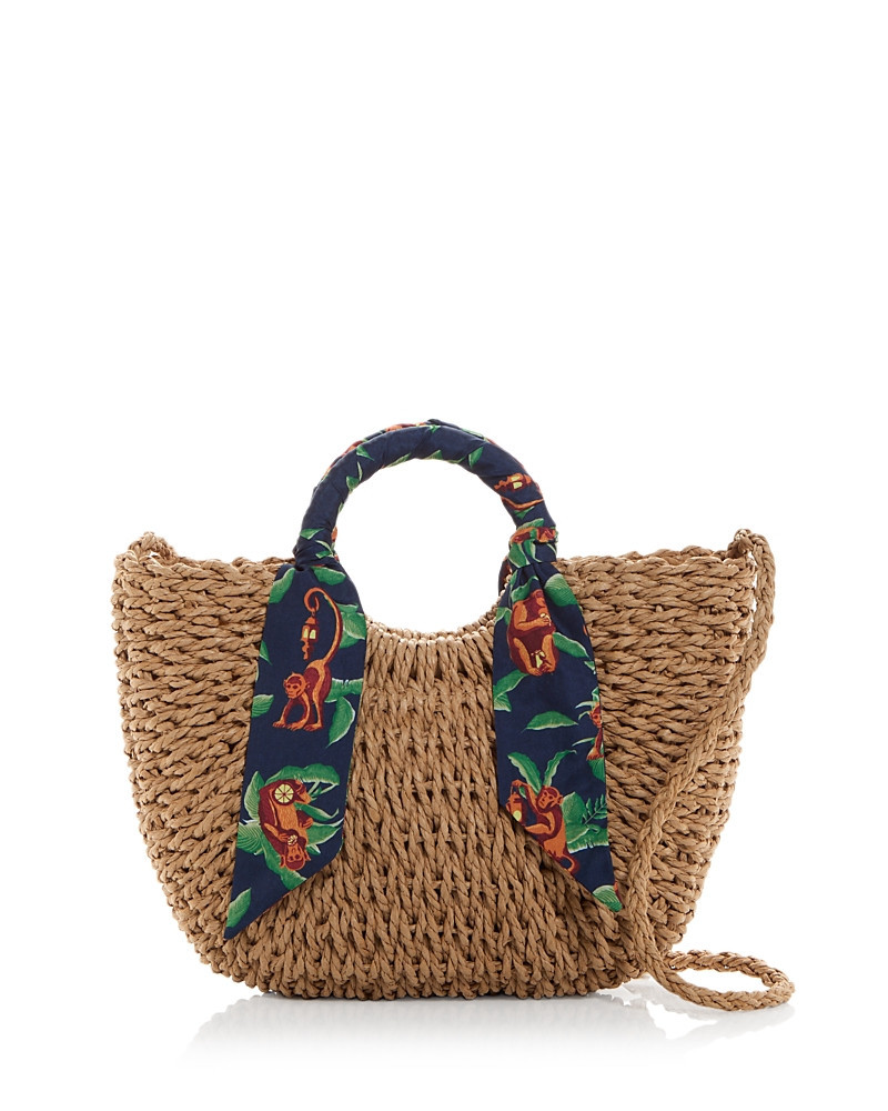 The White Lotus x Aqua Monkey Scarf Woven Basket Tote - Exclusive | Bloomingdale's (US)