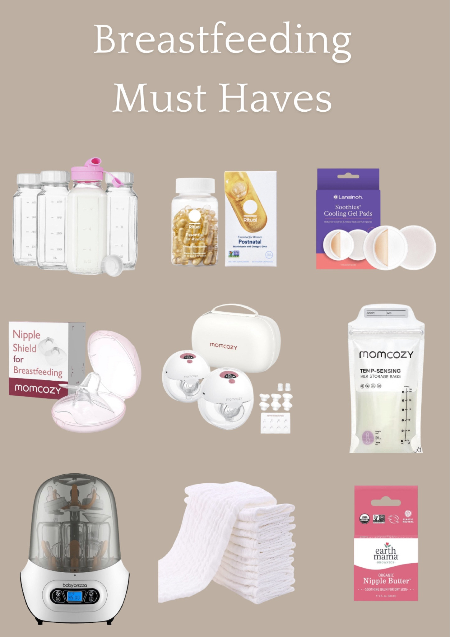 My personal breast feeding must haves! Almost 2 weeks into breastfeeding for the 2nd time and I use all of these items daily! Perfect for new moms 

#LTKBump #LTKBaby #LTKFamily