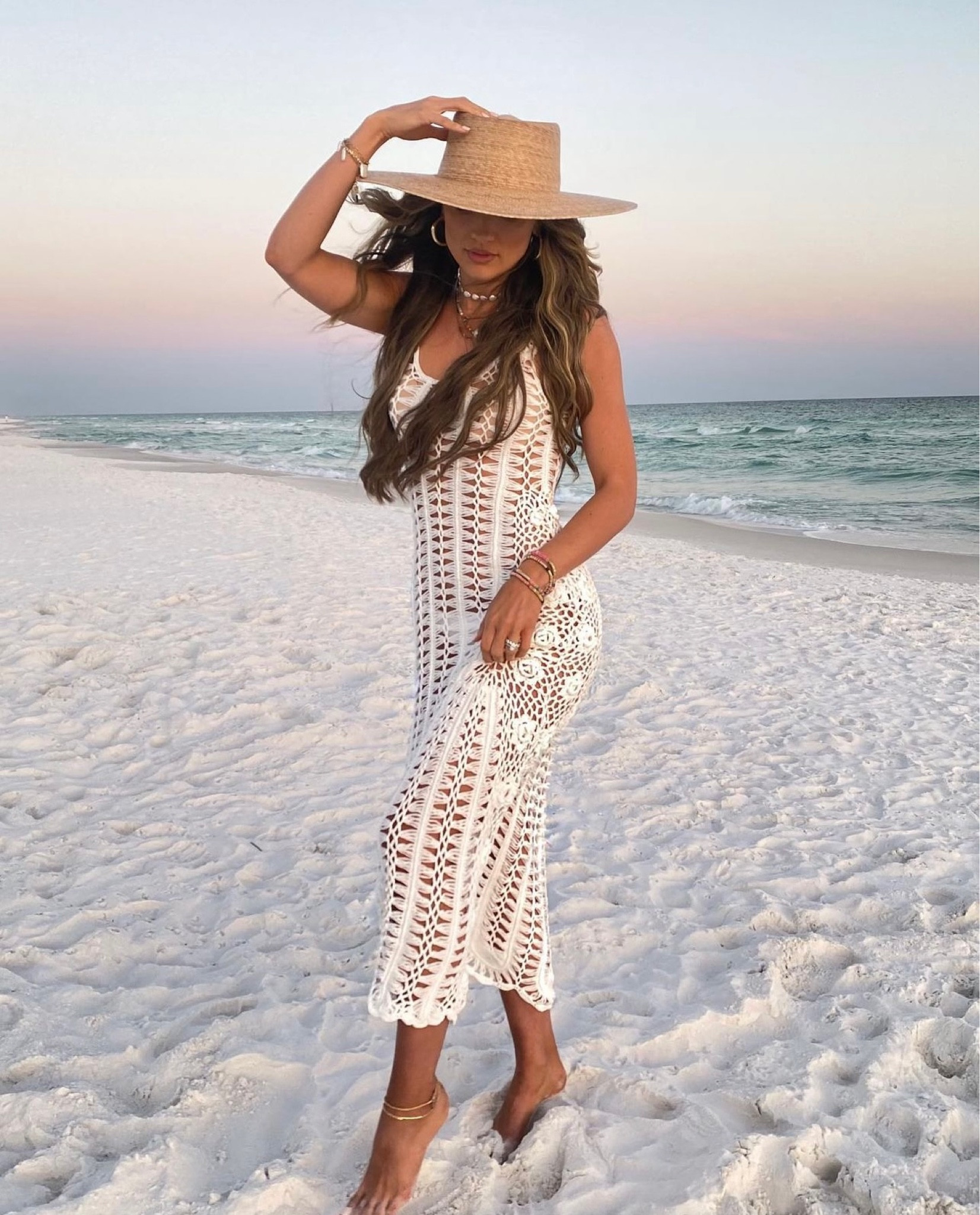 The perfect summer beach crochet maxi coverup dress and large natural straw summer beach hat

Vacation outfit 

#LTKstyletip #LTKunder100 #LTKSeasonal