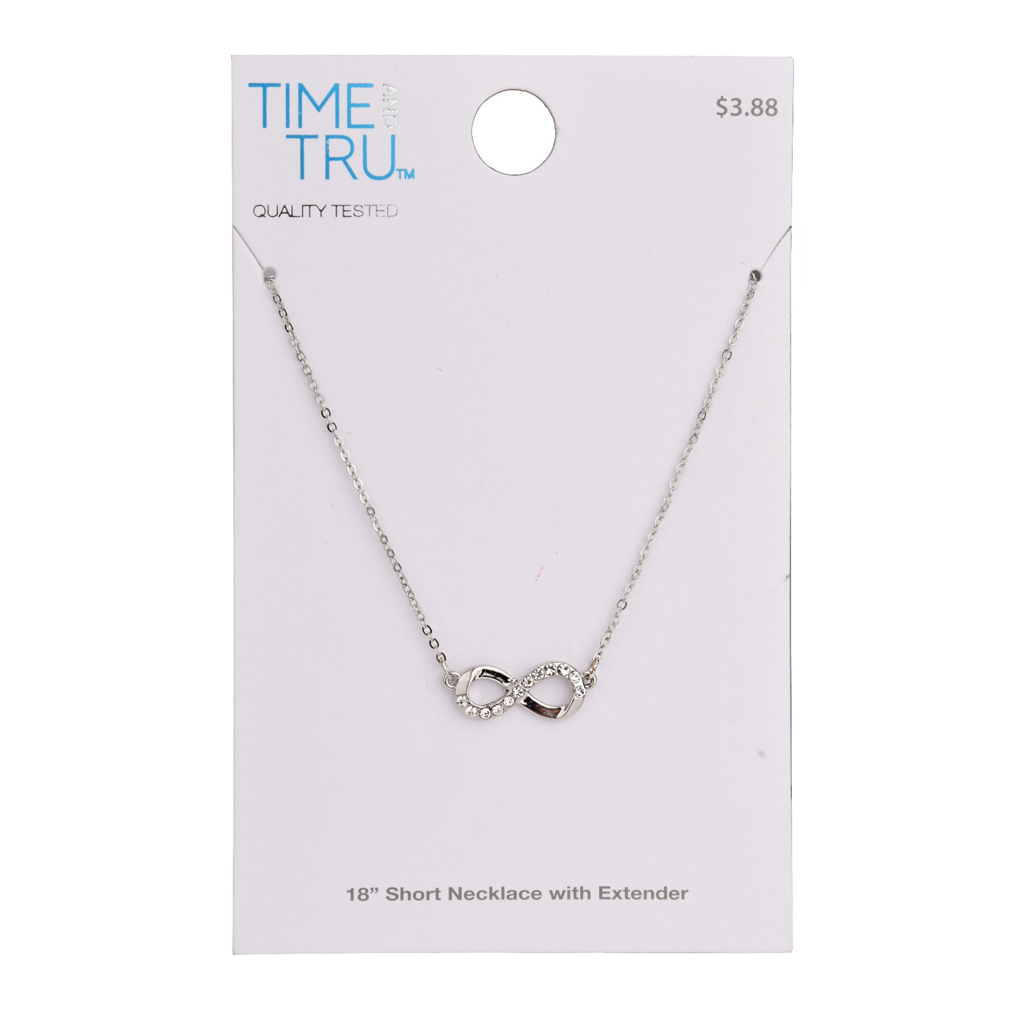 Time And Tru Women's Infinity Crystal Delicate Pendant Necklace | Walmart (US)