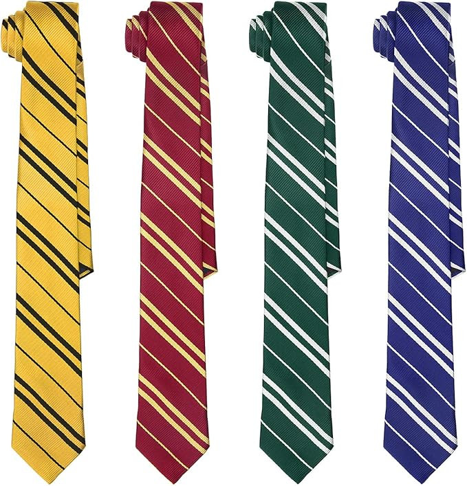 Amazon.com: HDE Cosplay Ties for Wizard School Harry Halloween Costume Neck Tie (Set of 4) : Clot... | Amazon (US)