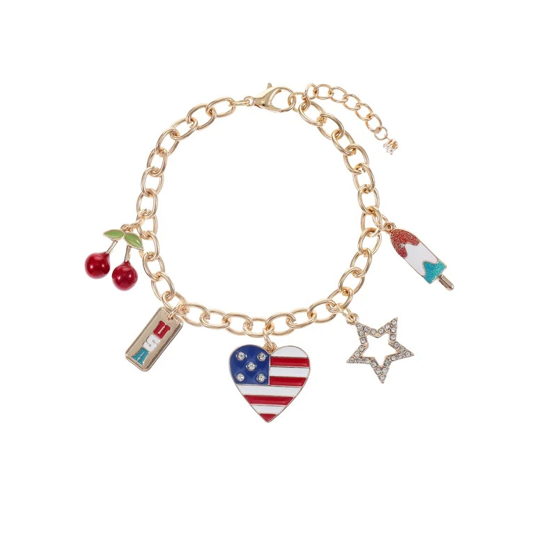 Way to Celebrate Americana Gold Charm Bracelet | Walmart (US)