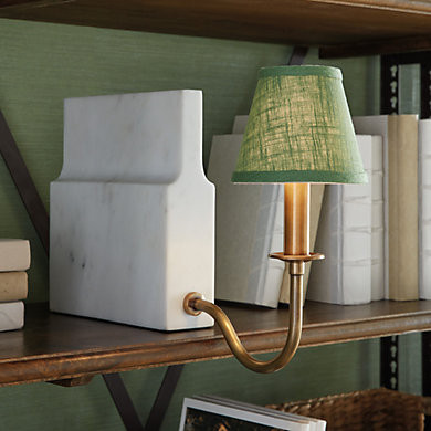 Ivy Bookshelf Light with Shade & Antique Brass Arm for Bookcase Lighting | Ballard Designs, Inc.