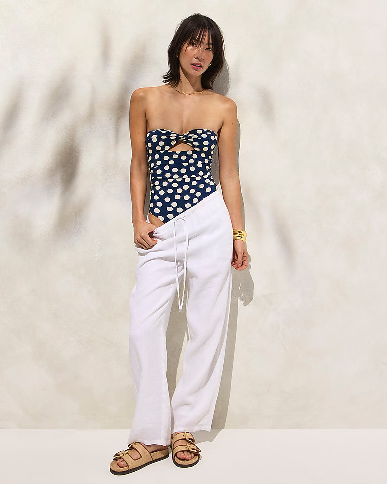 Gemma ruched bandeau cutout one-piece | J. Crew US