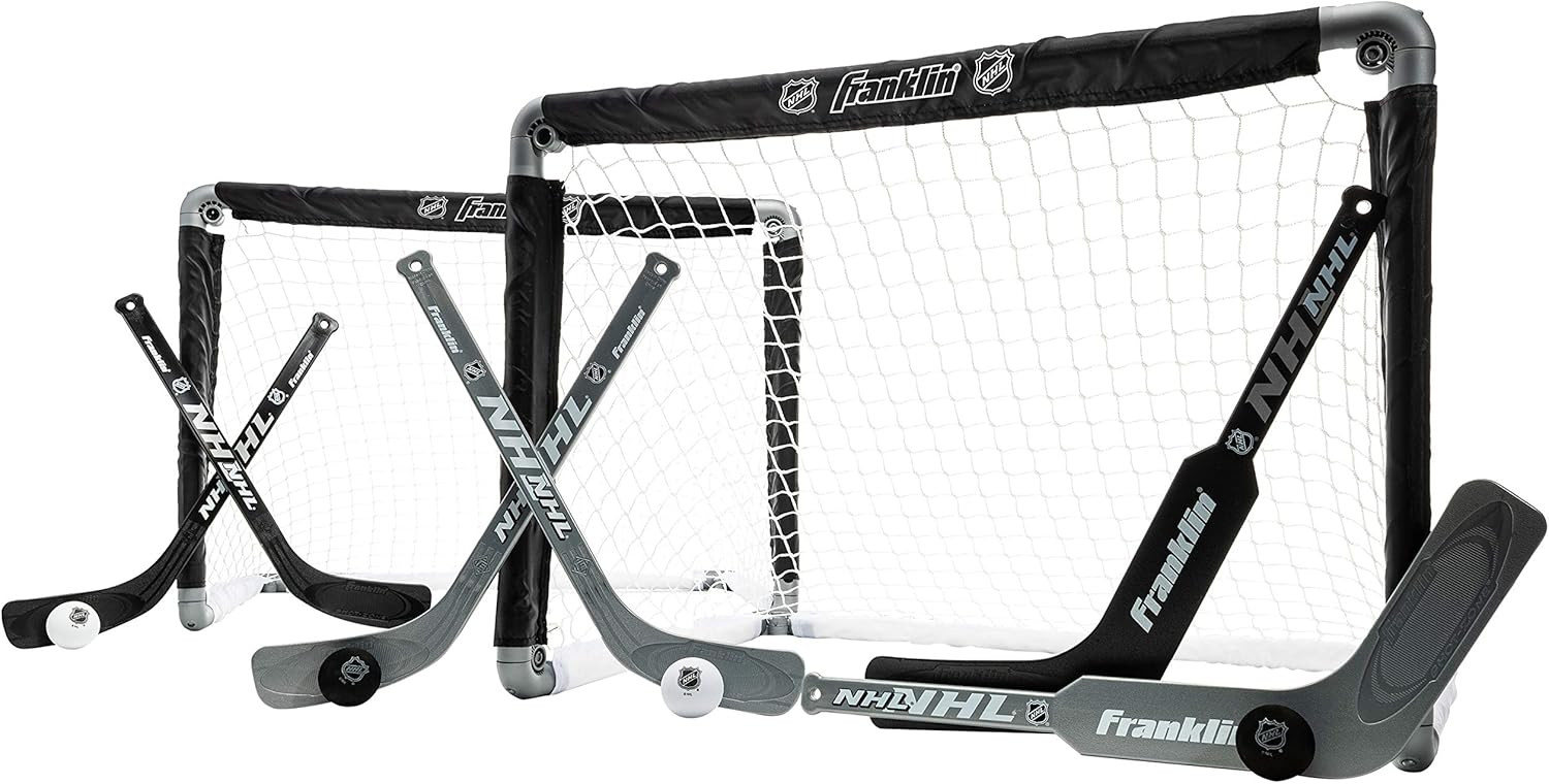Franklin Sports NHL Mini Hockey Goal Set of 2 - Black/White, Red | Amazon (US)