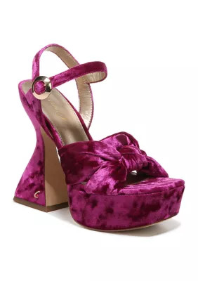 Circus NY by Sam Edelman Women's Audrea Jewel Platform Heeled Sandals, Magenta, 7M | Belk