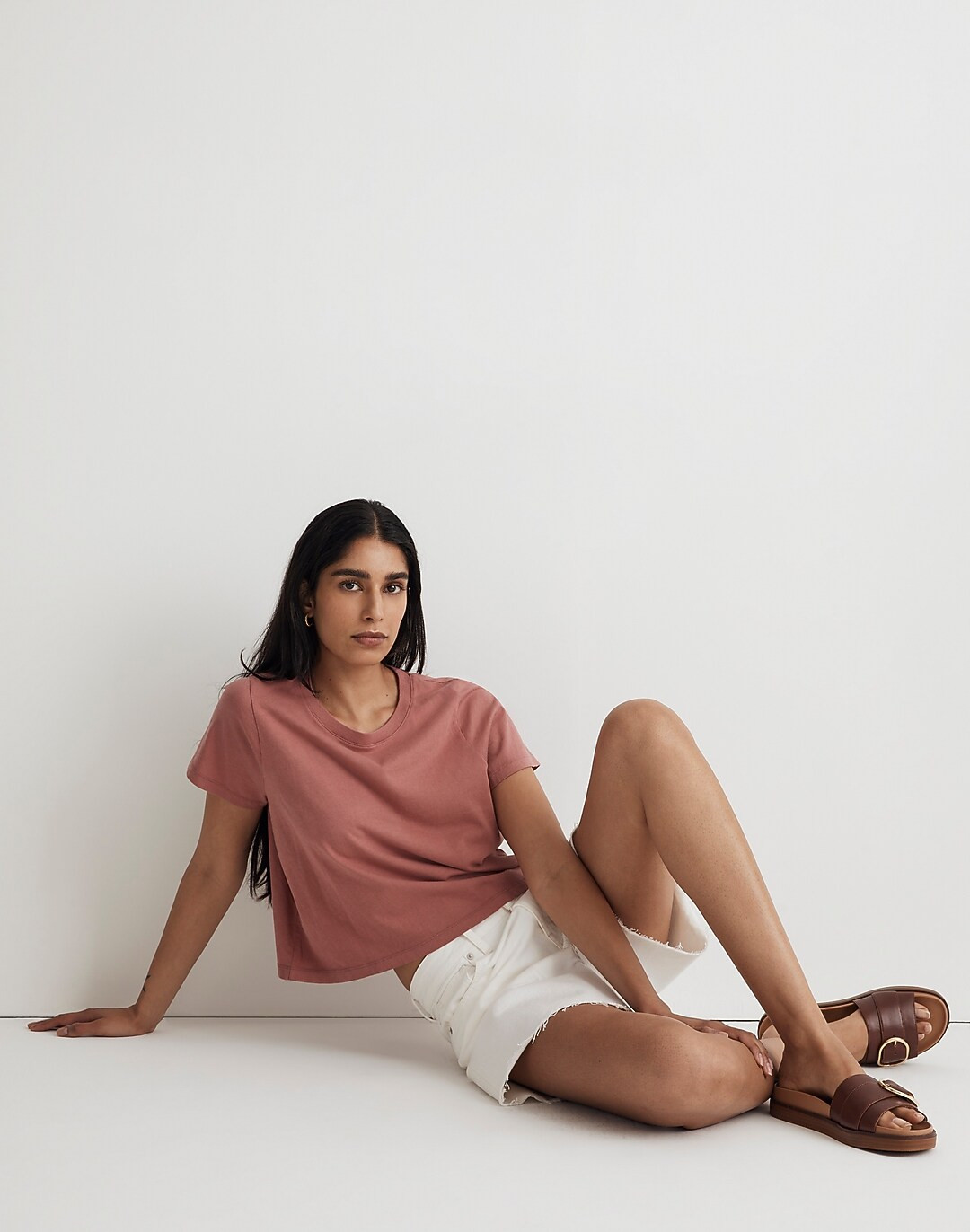 Softfade Cotton Boxy-Crop Tee | Madewell