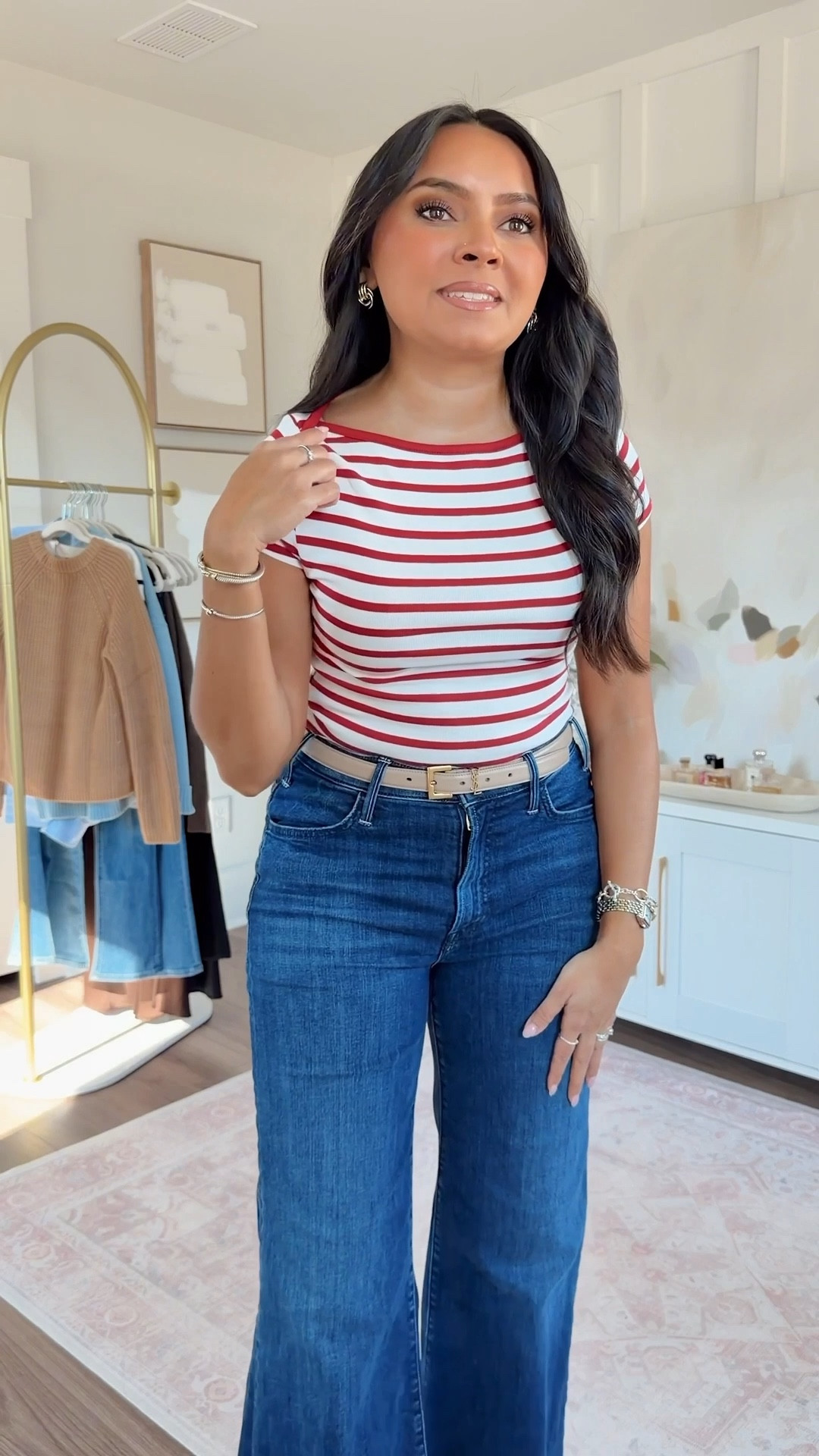 Top size xs petite TTS 
Jeans size 26 petite - petite is labeled at Lil TTS 
Sandals are old, linked similar!


#LTKFindsUnder50 #LTKSaleAlert #LTKPetite