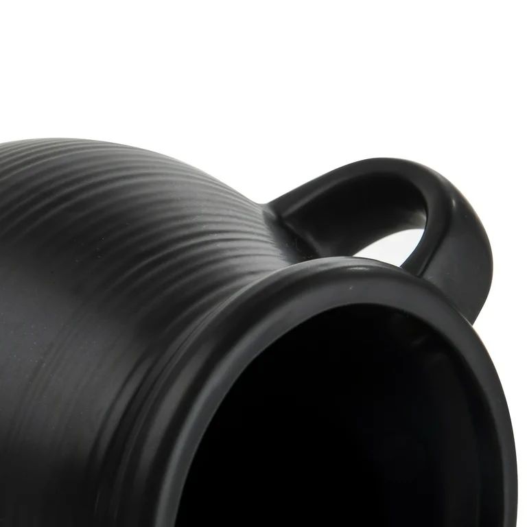 Better Homes & Gardens Classic Black Ceramic Tabletop Vase with Ribbed Finish | Walmart (US)