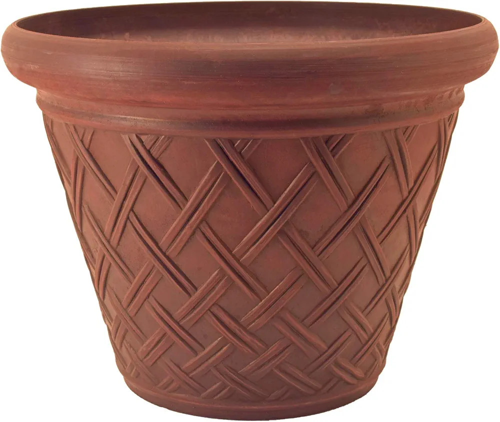 PSW MB46TC Basket Weave Planter, 18 by 14-Inch, Terra Cotta | Amazon (US)