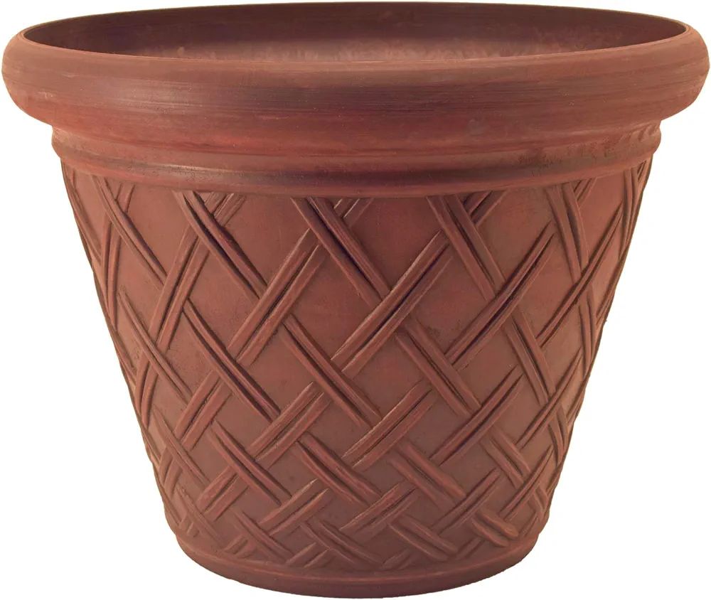 PSW MB46TC Basket Weave Planter, 18 by 14-Inch, Terra Cotta | Amazon (US)
