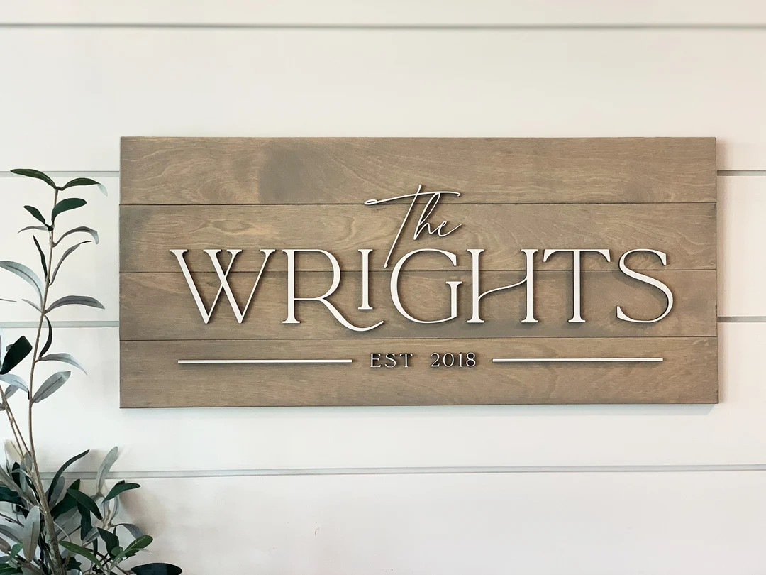 Pallet Sign Wedding Gift for Couple With Established Wedding Date, Rustic Last Name Wooden Sign f... | Etsy (US)