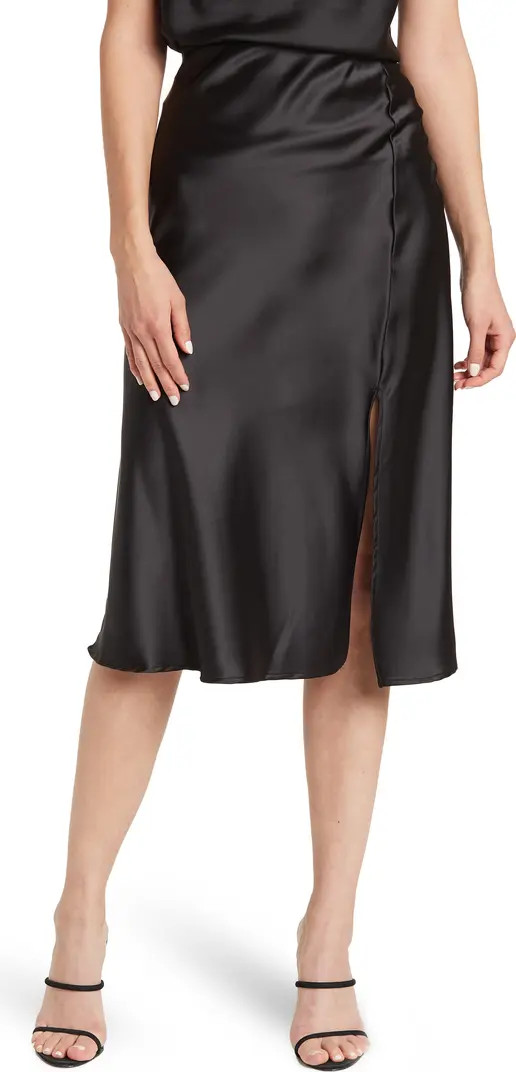 Satin Slit Midi Skirt | Nordstrom Rack