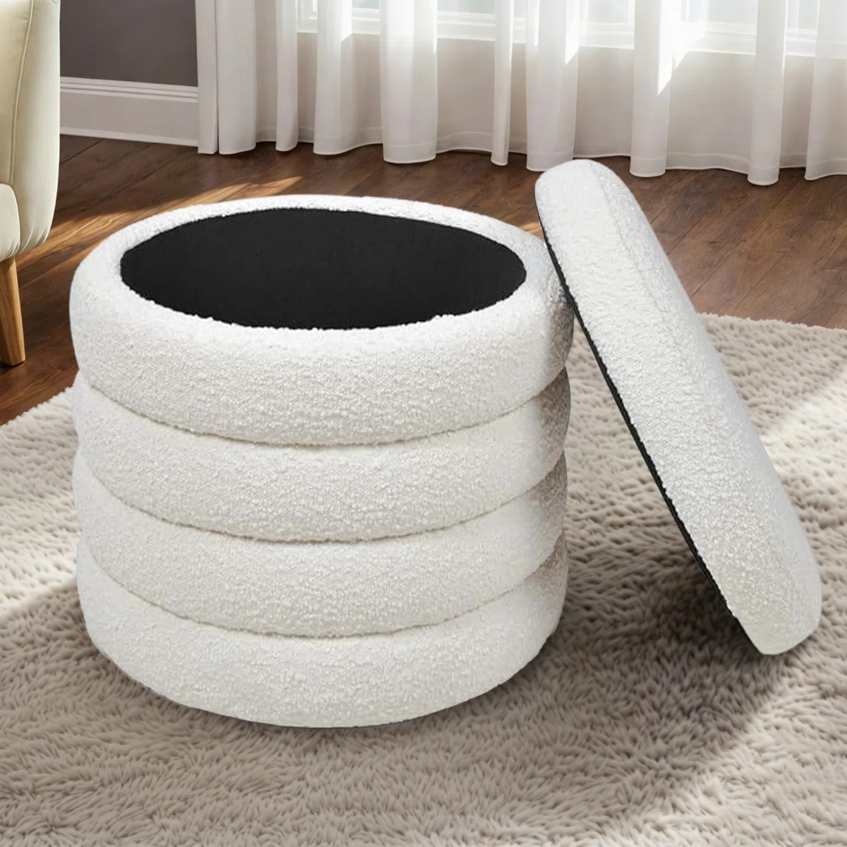 Neroli Upholstered Round Storage Ottoman | Wayfair North America