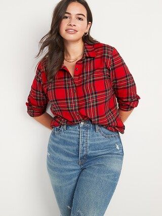 Long-Sleeve Plaid Flannel Shirt for Women | Old Navy (US)