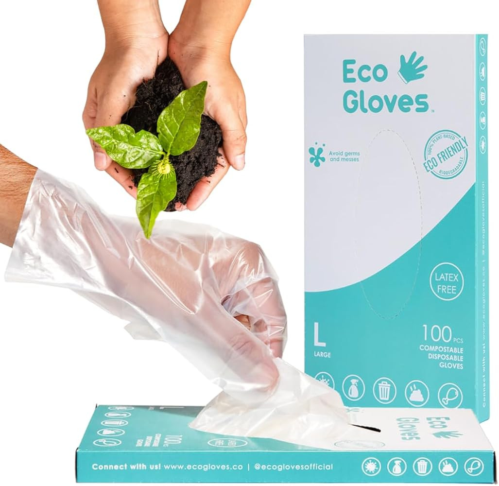Eco Gloves Plant-Based Compostable Eco-friendly Gloves for Food Prep & Cleaning | Amazon (US)