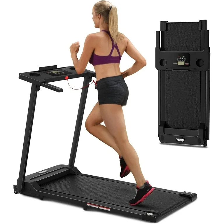 Tomile 300 lbs Portable Folding Treadmill, 3.0 HP Foldable Treadmill for Home Office, Walking Run... | Walmart (US)