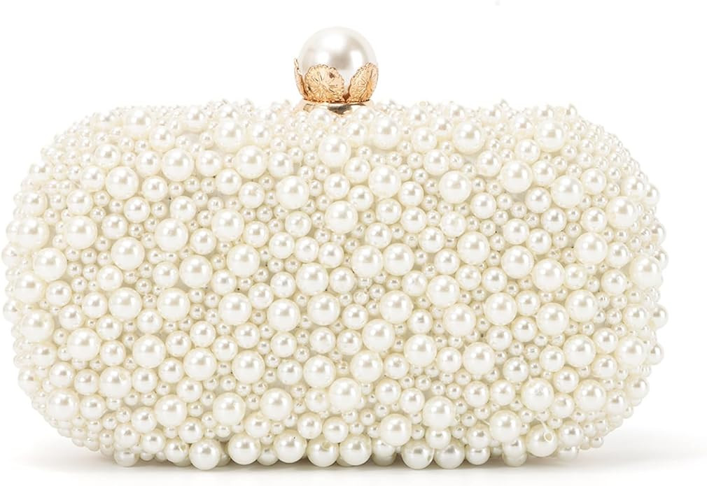 Emprier Women Pearl Evening Handbags Beaded Clutch Purses for Wedding Bridal Party Prom | Amazon (US)