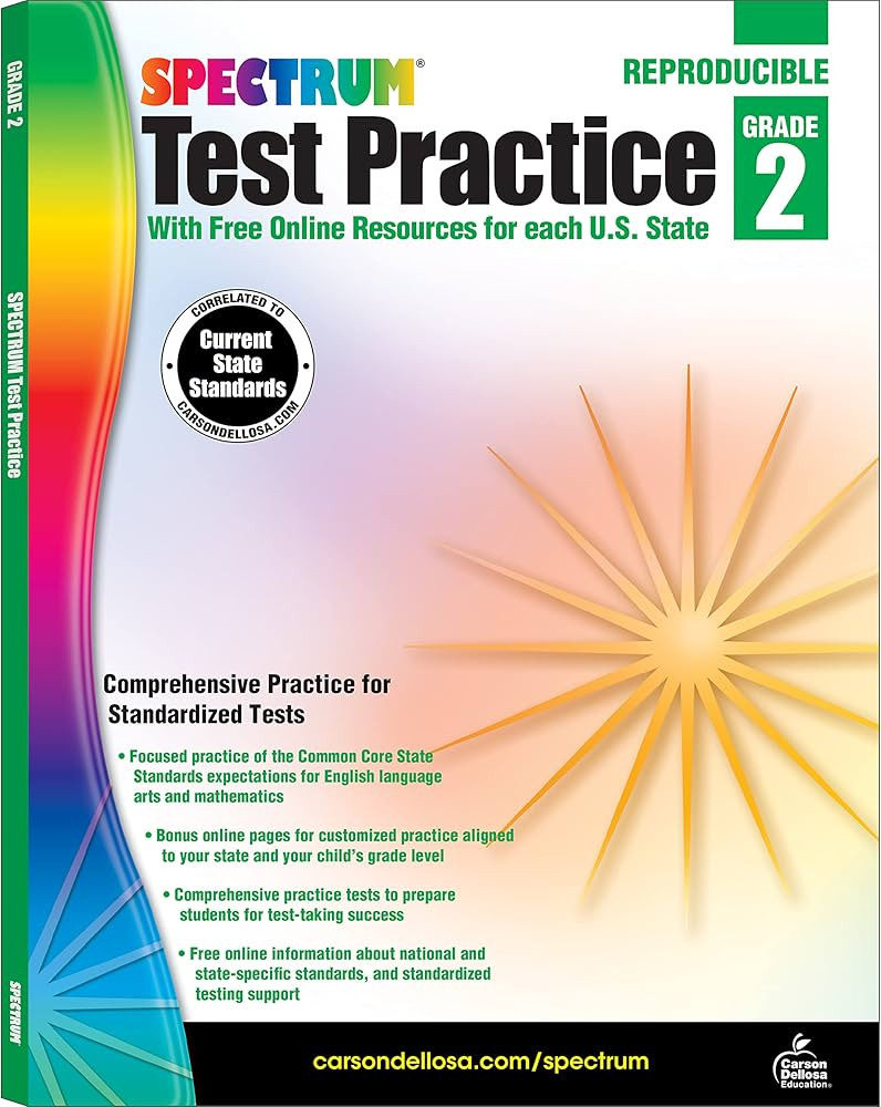Spectrum Test Practice 2nd Grade Workbook, Math, Language Arts, Reading Comprehension, Grammar, S... | Amazon (US)