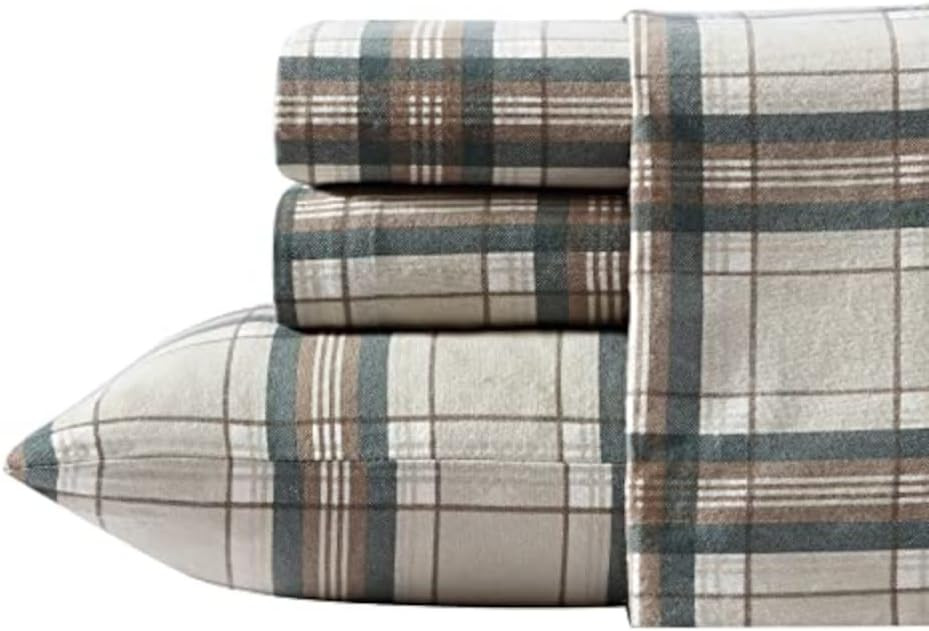 Eddie Bauer - Twin Sheets, Cotton Flannel Bedding Set, Brushed For Extra Softness, Cozy Home Deco... | Amazon (US)