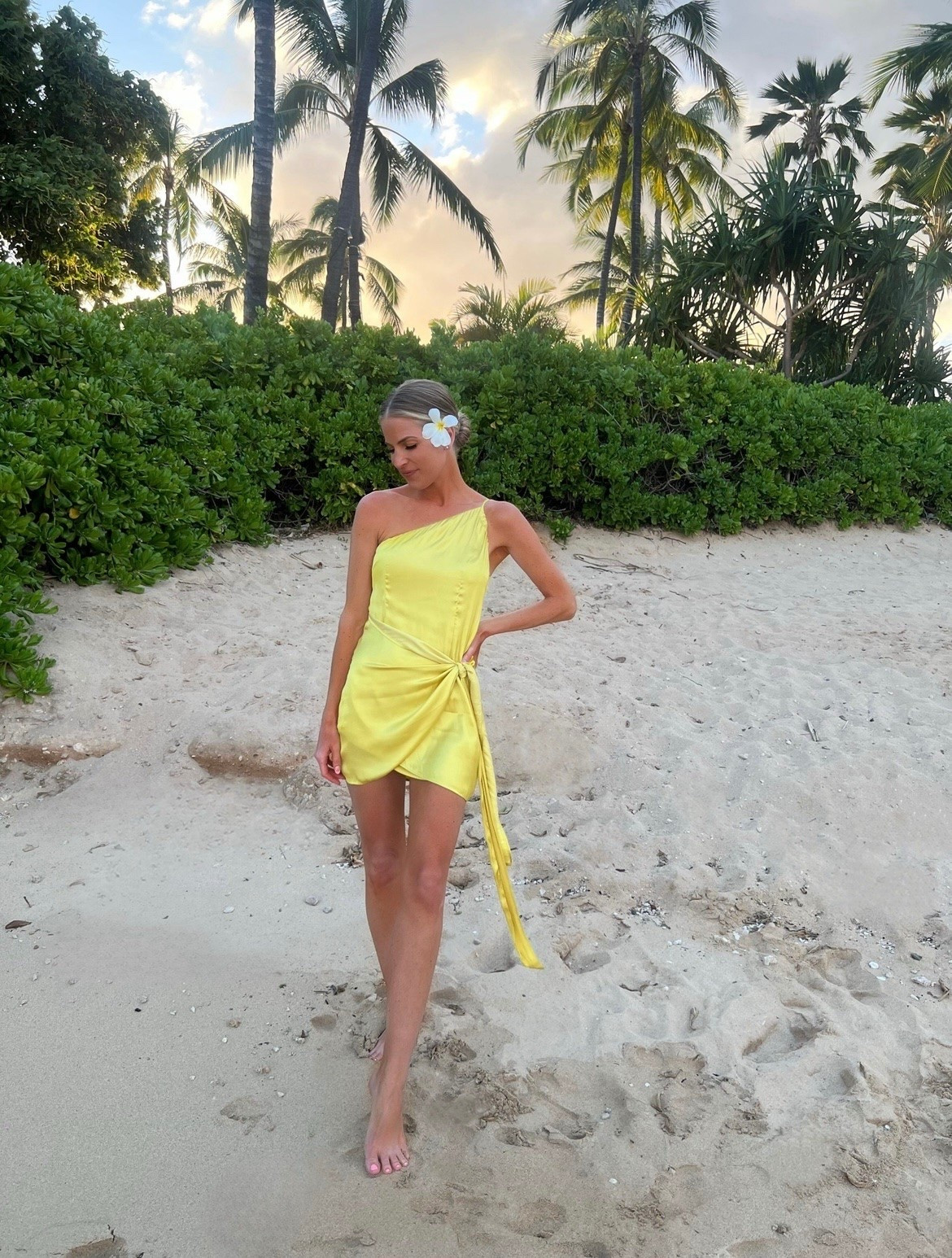 This sweet mini dress has a one shoulder adjustable strap and zipper back. The wrap front is so gorgeous with the long flowing ties and the color is seriously giving 💛!!! Wearing a size small. Accessories are also linked. 

#oahu #hawaii #vacay #vacation #outfits #outfits #ideas #inspo #yellow #satin #mini #dress #island #resort #wear #travel #destination #graduation #wedding #guest #bridesmaid #engagement #satin #wrap #bride #bridal #shower #party #prom #beach #dinner #yellow #satin #spring #summer #dresses

#LTKWedding #LTKTravel #LTKselfcare