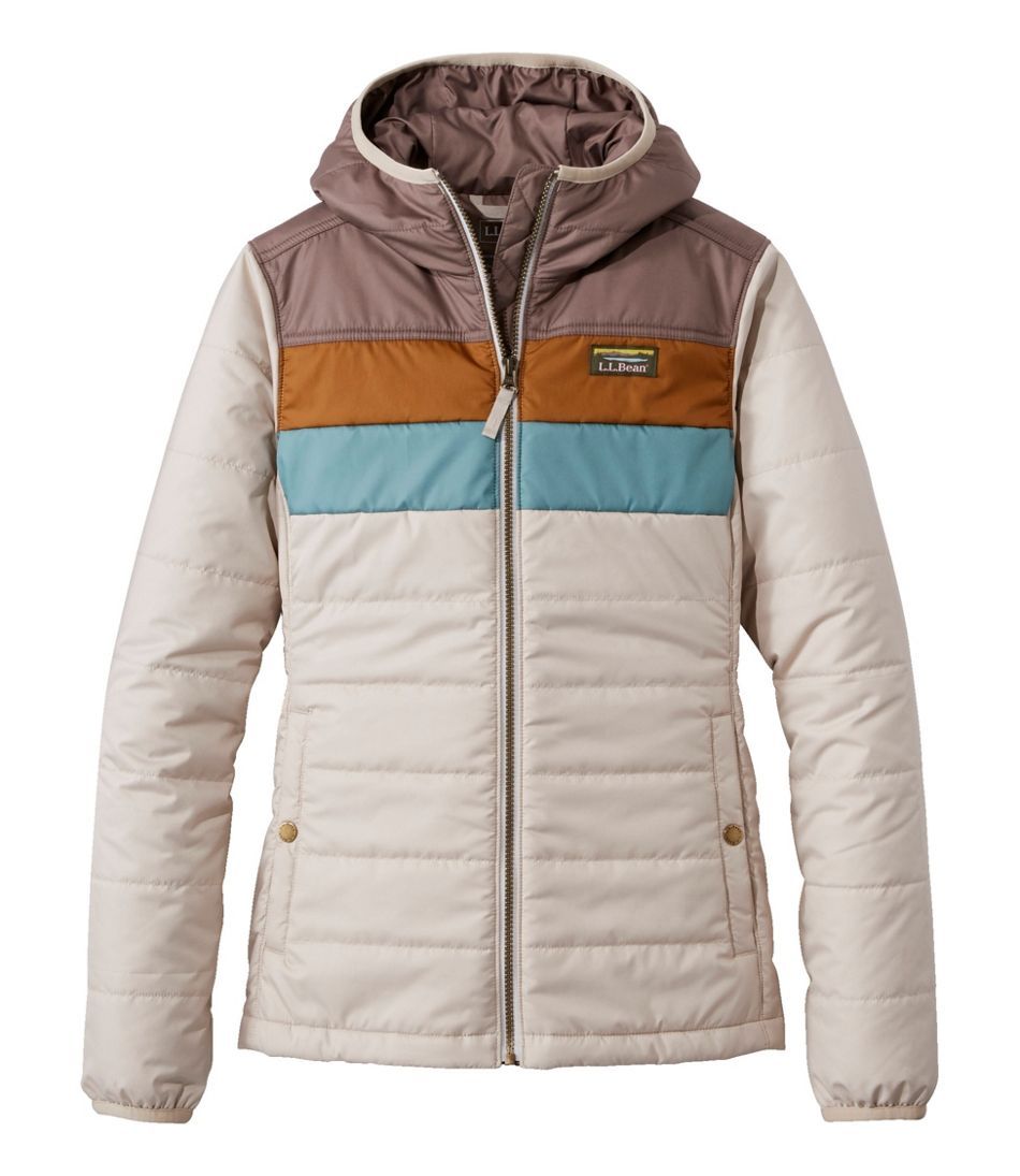 Women's Mountain Classic Puffer Hooded Jacket, Colorblock | L.L. Bean