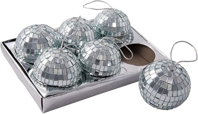 Kurt Adler 2 7/8" Glass Mirror Ball Ornaments, 6 Piece Set | Amazon (US)