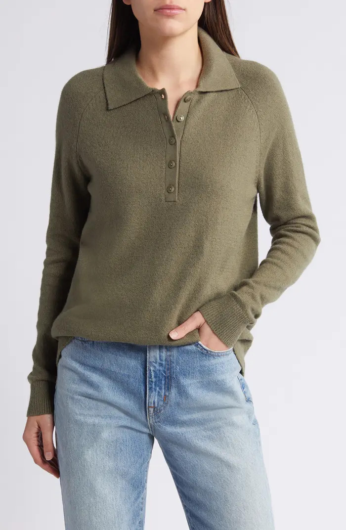 Cotton Blend Polo Sweater | Nordstrom