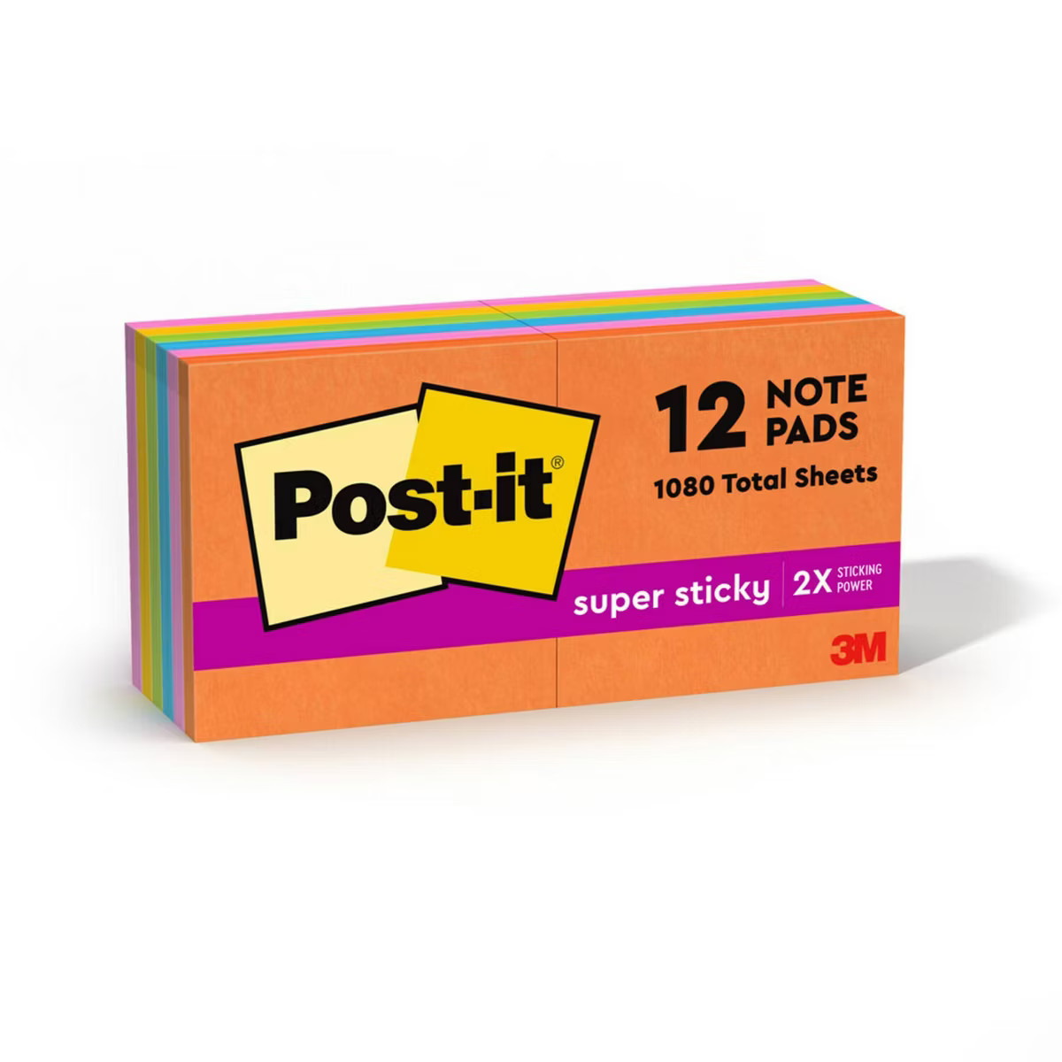 Post-it® Super Sticky Notes, 3 in. x 3 in., Energy Boost Collection, 12 Pads/Pack: Multicolored,... | Target