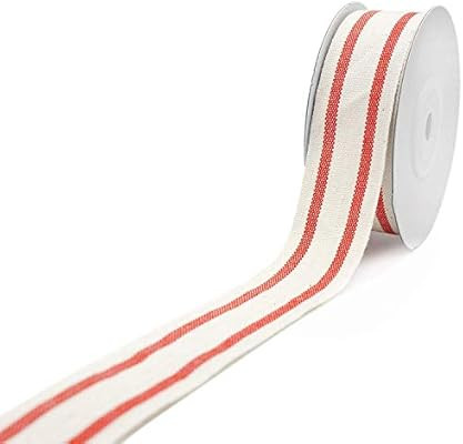 CT CRAFT LLC Natural Cotton Stripes Ribbon 1 inch (26mm) x 10 Yard.Decorative for DIY Crafts and ... | Amazon (US)
